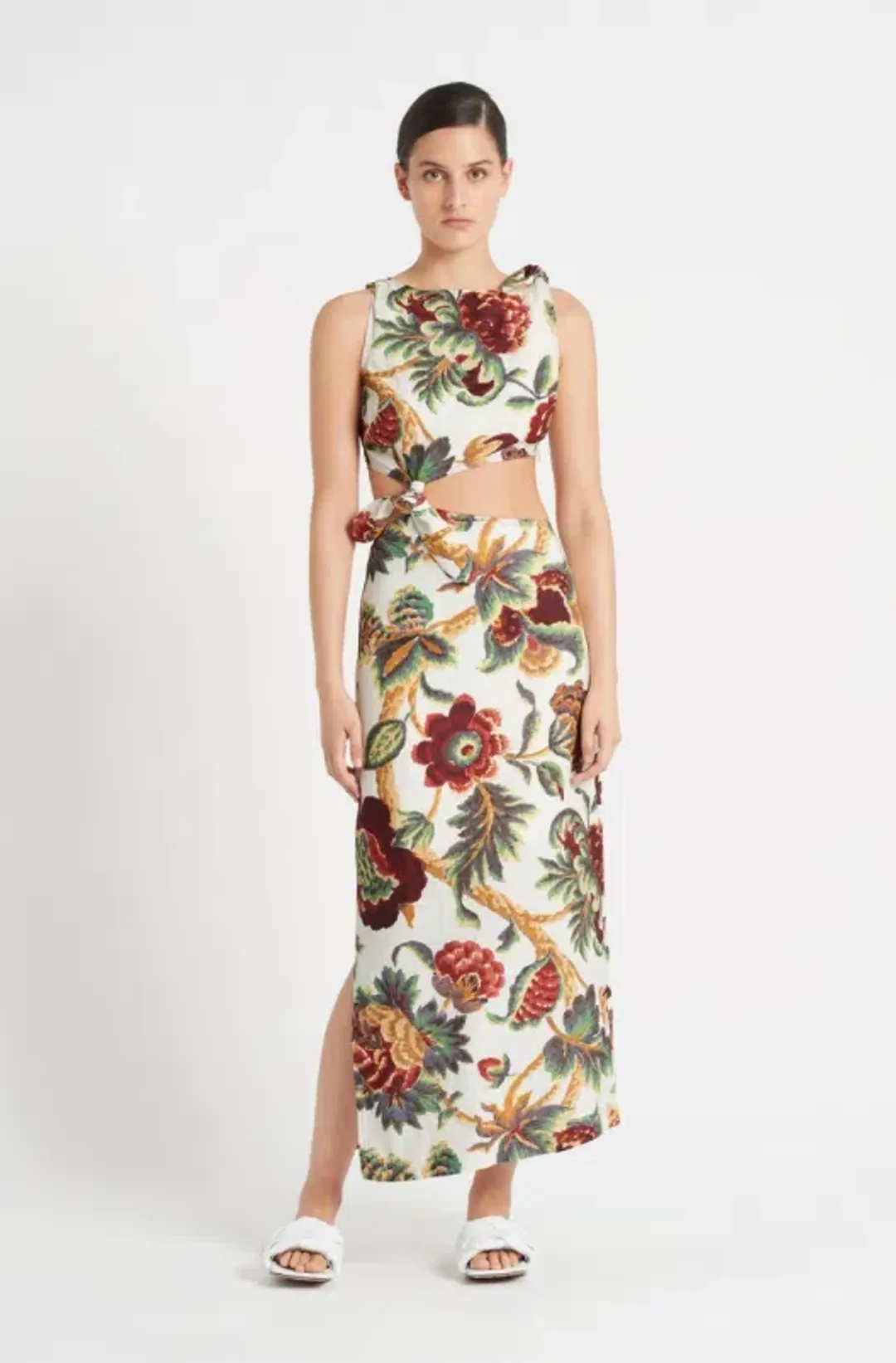 Sir The Label Ambrois Knot Dress Midi Floral Print | AU 6 for rent on The Volte - main image