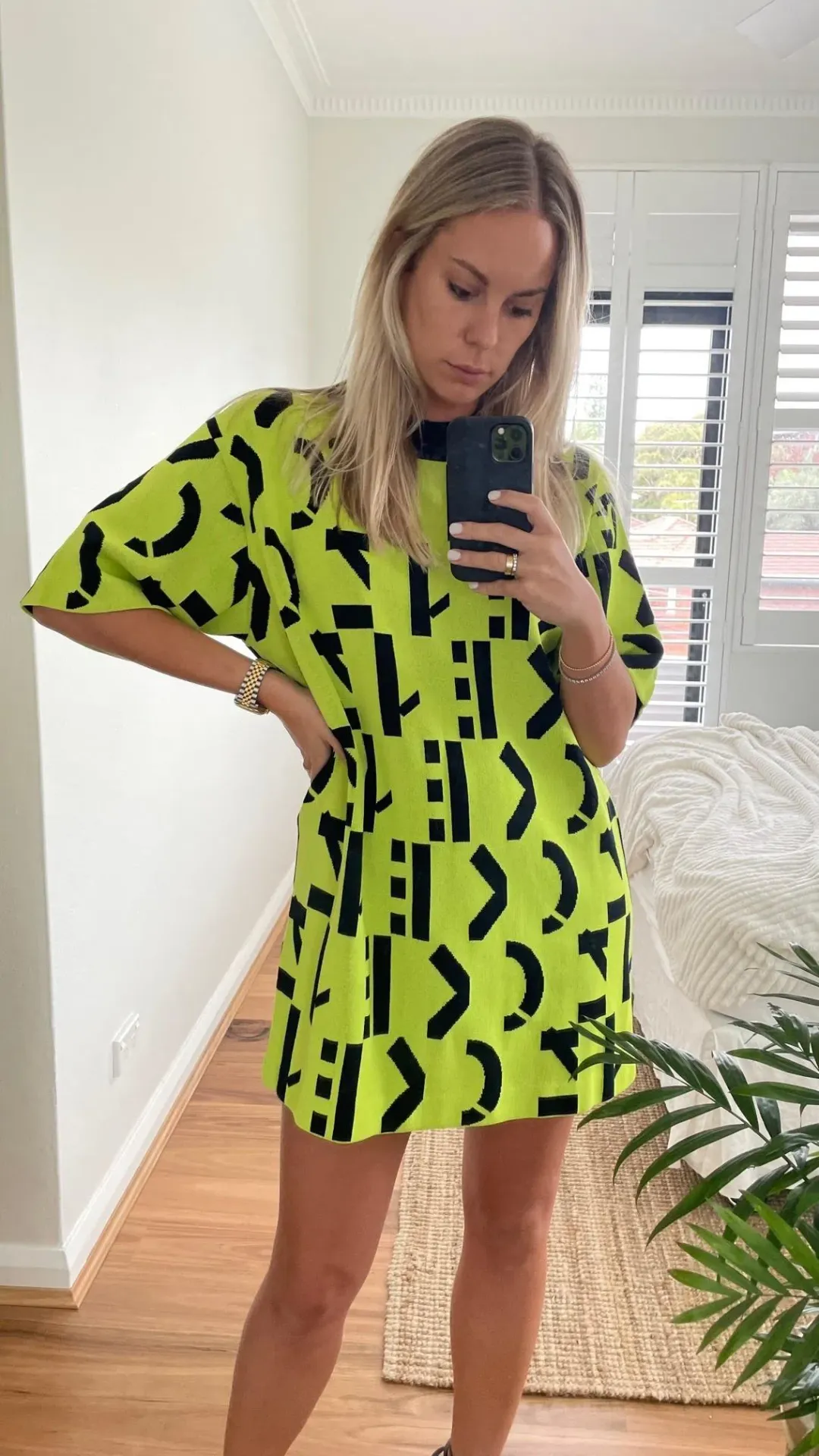 Kenzo Logo Monogram Knit Dress Print Size 6 for rent on The Volte - main image