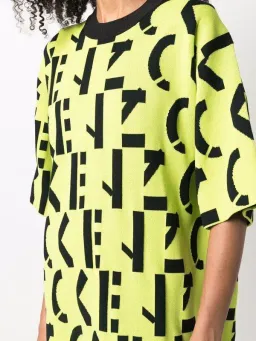 Kenzo Logo Monogram Knit Dress Print Size 6 for rent on The Volte - image 4