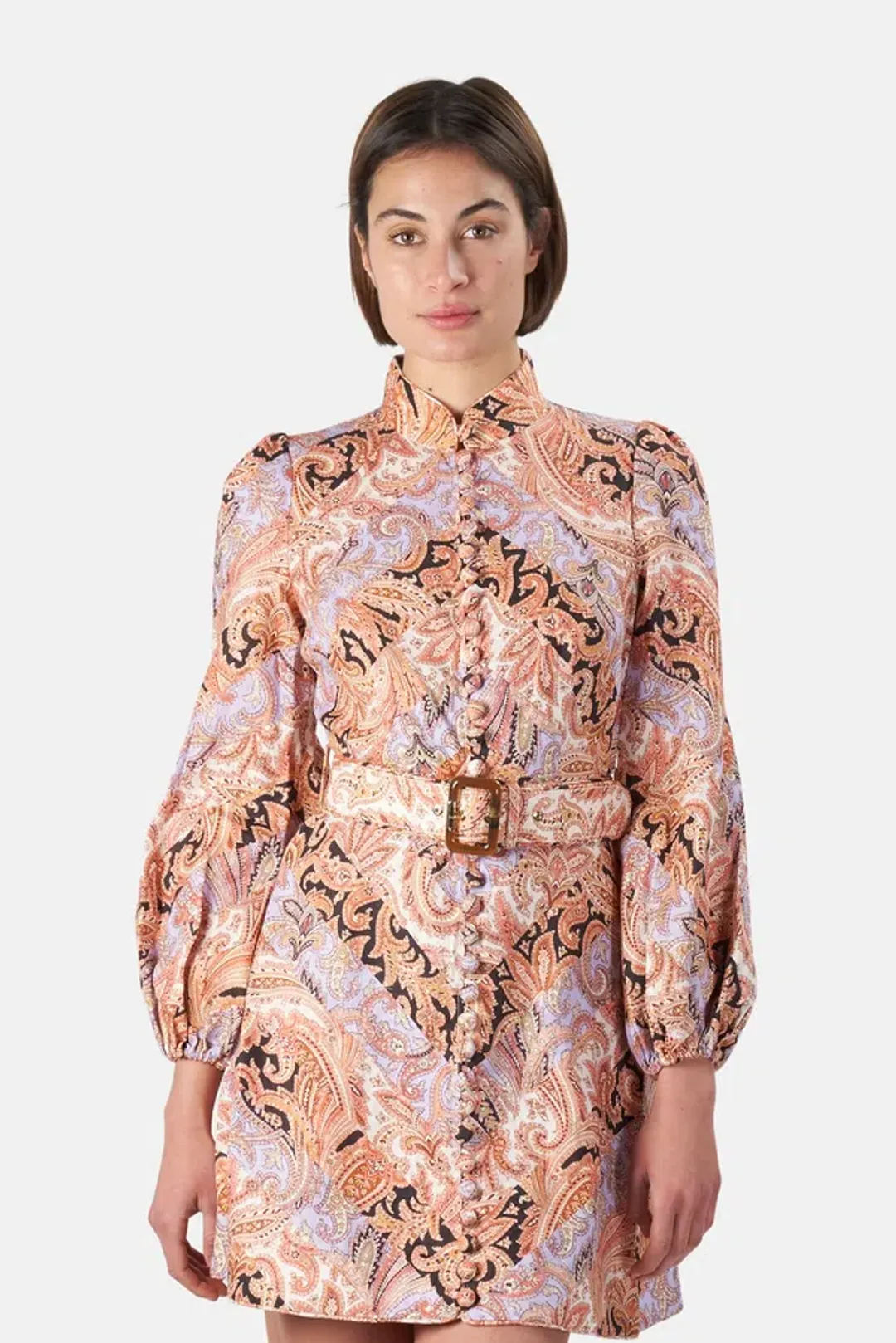 Zimmermann Botanica Chevron Mini Dress Print Size 2 / Au 12 for rent on The Volte - main image