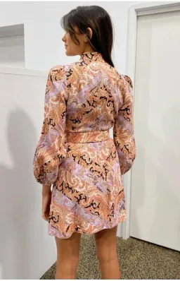 Zimmermann Botanica Chevron Mini Dress Print Size 2 / Au 12 for rent on The Volte - image 3