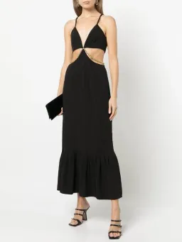 Jonathan Simkhai Lyla Chain Cut-Out Dress Black Size 4 for rent on The Volte - image 1