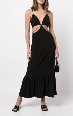 Jonathan Simkhai Lyla Chain Cut-Out Dress Black Size 4 for rent on The Volte - image 2