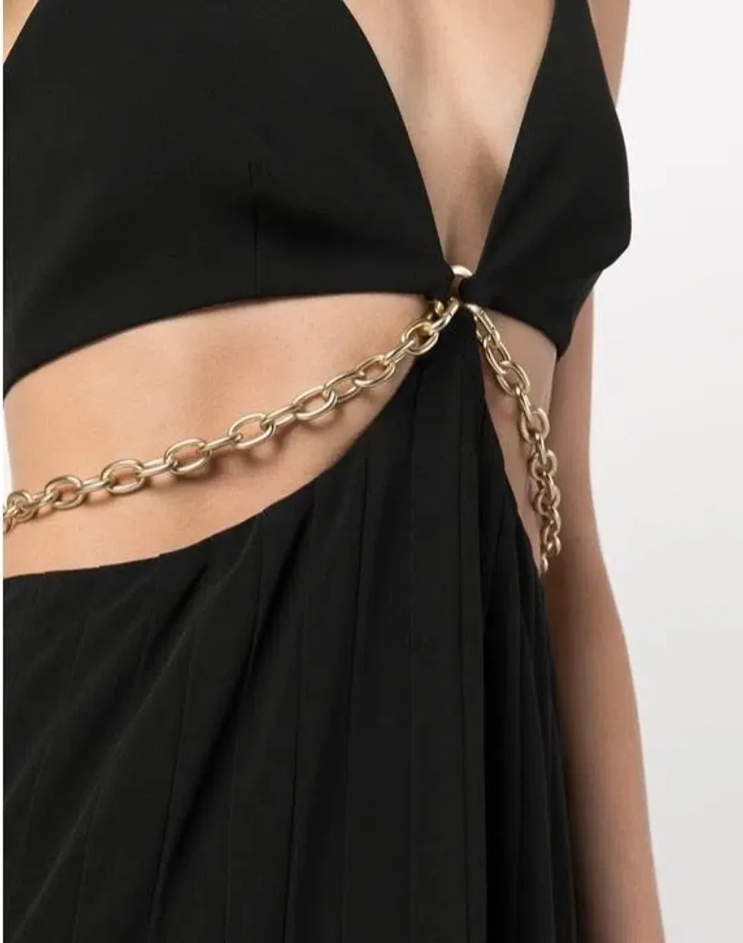 Jonathan Simkhai Lyla Chain Cut-Out Dress Black Size 4 for rent on The Volte - main image