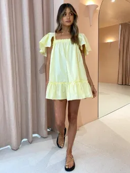 Blanca Filomena Mini Dress Yellow Size 10 for rent on The Volte - image 2