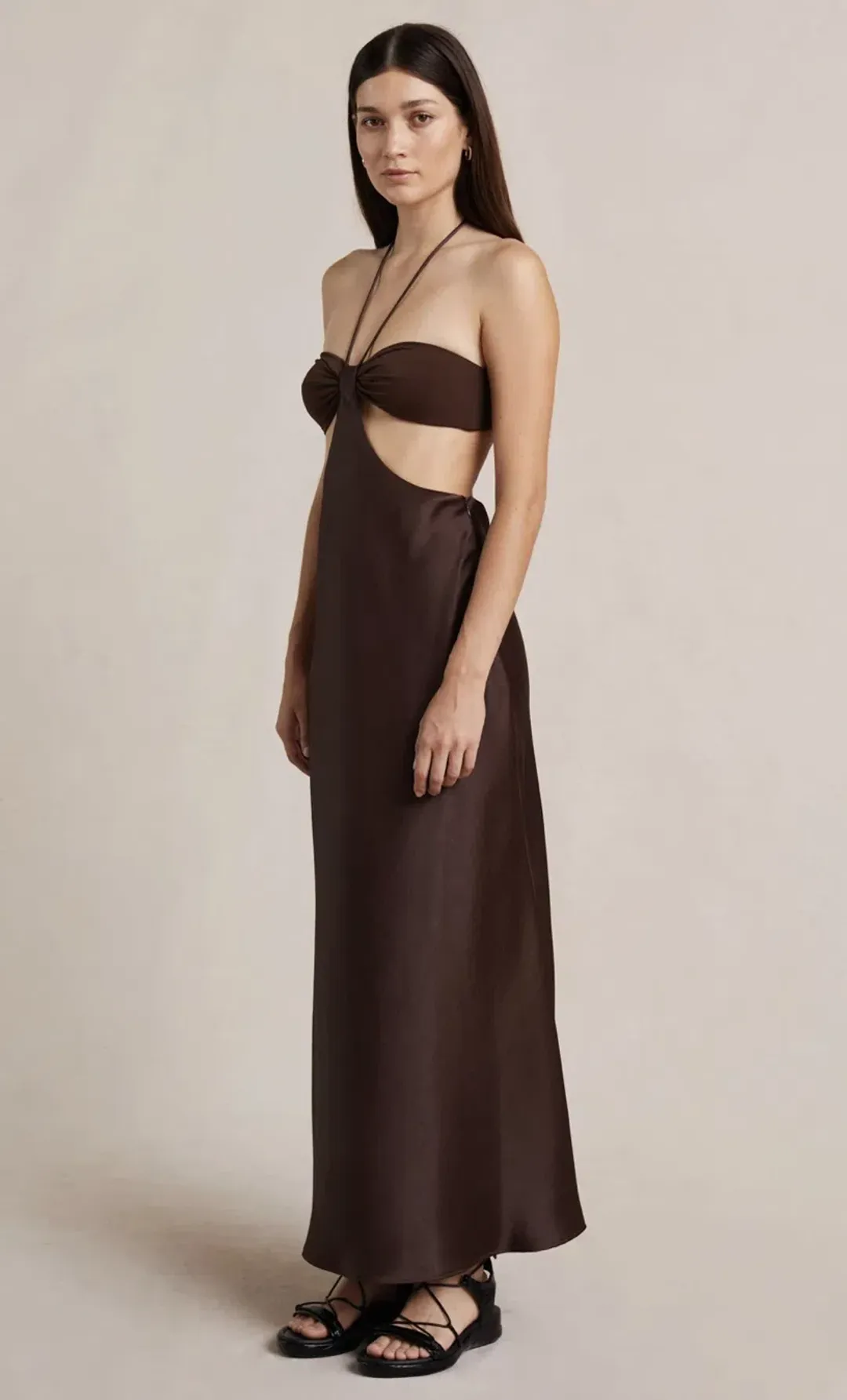Bec & Bridge Nadia Cutout Dress Brown Size 10 for rent on The Volte - main image