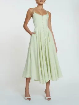 BY JOHNNY Pistachio Stripe Sun Dress Size 12 for rent on The Volte - image 1