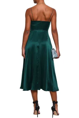Zimmermann Ruched Silk Midi Dress Forest Green Size 8 for rent on The Volte - image 2
