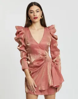 Elliatt Golden Dress Orange/Gold Size 12 for rent on The Volte - image 1