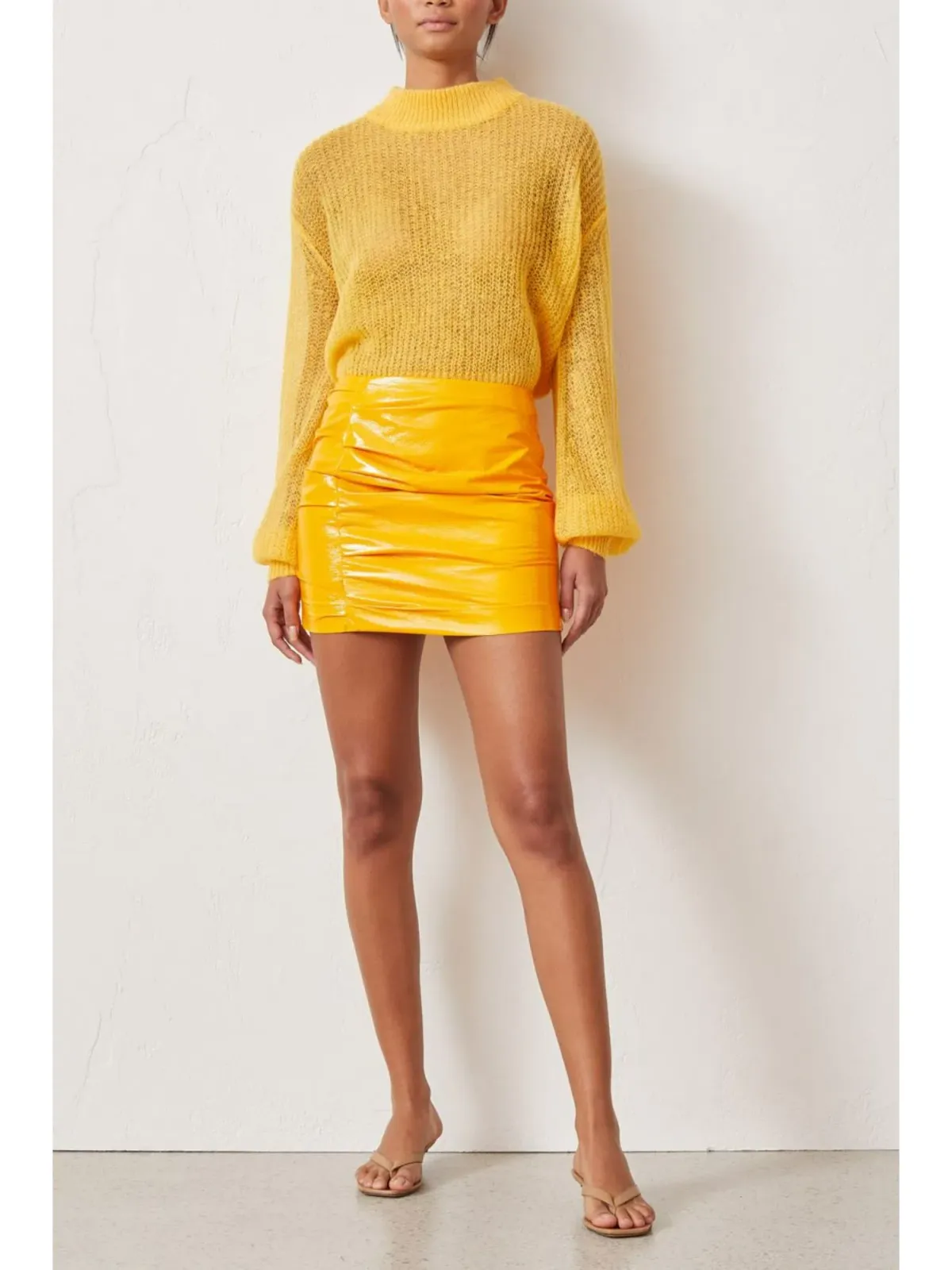 Bec & Bridge Citrus City Mini Skirt Tangerine Size AU 6 for rent on The Volte - main image
