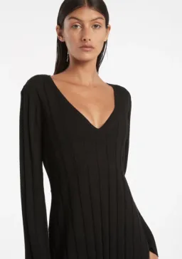 Sir The Label Basile V Neck Midi Dress Black Size 1 | AU 8 for rent on The Volte - image 2