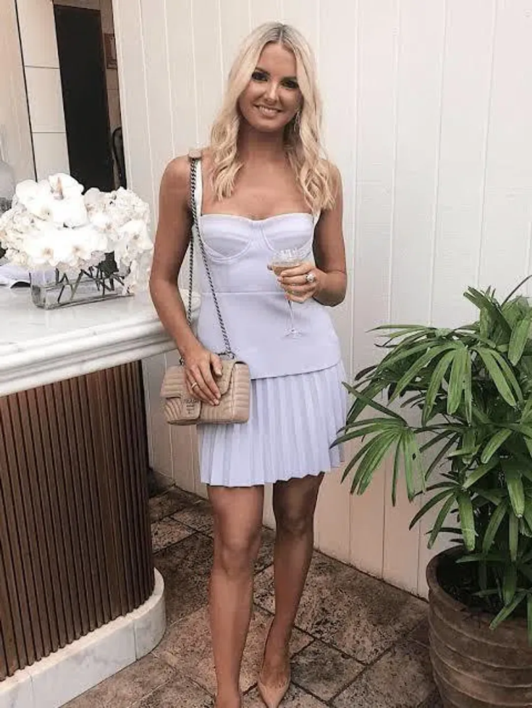 Dion Lee Bustier Pleated Mini Dress - Lilac  for rent on The Volte - main image