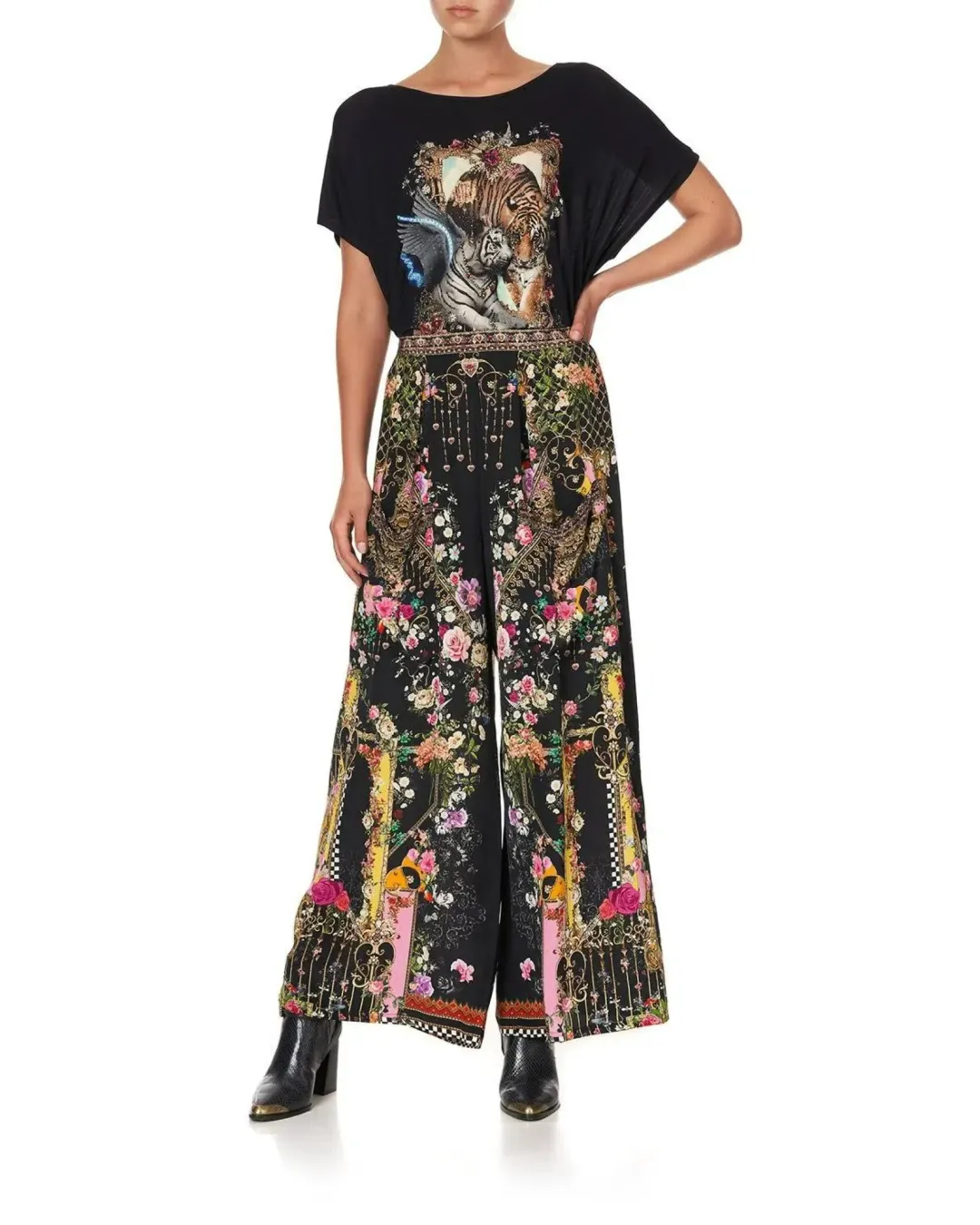 Camilla Wide Leg Trouser With Front Pockets Print Size XS / AU 6  for rent on The Volte - main image