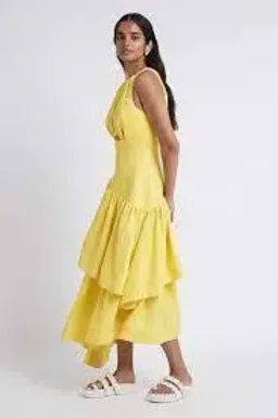 Aje Caliente Tiered Cut Out Dress Yellow Size 8 for rent on The Volte - image 7