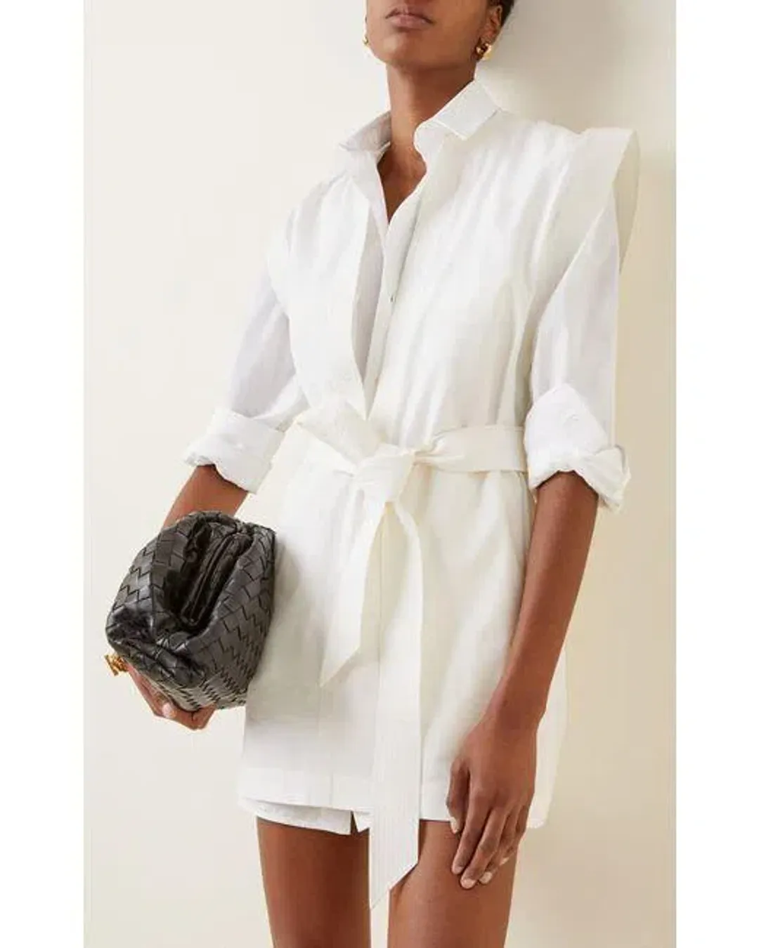 Wardrobe NYC Mini Kaftan Dress White Size 8/S for rent on The Volte - main image