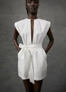 Wardrobe NYC Mini Kaftan Dress White Size 8/S for rent on The Volte - image 2