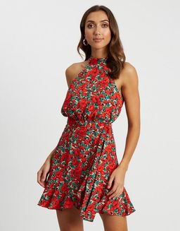 Tussah Hamptons Mini Dress Red Floral Size 12 for rent on The Volte - image 3