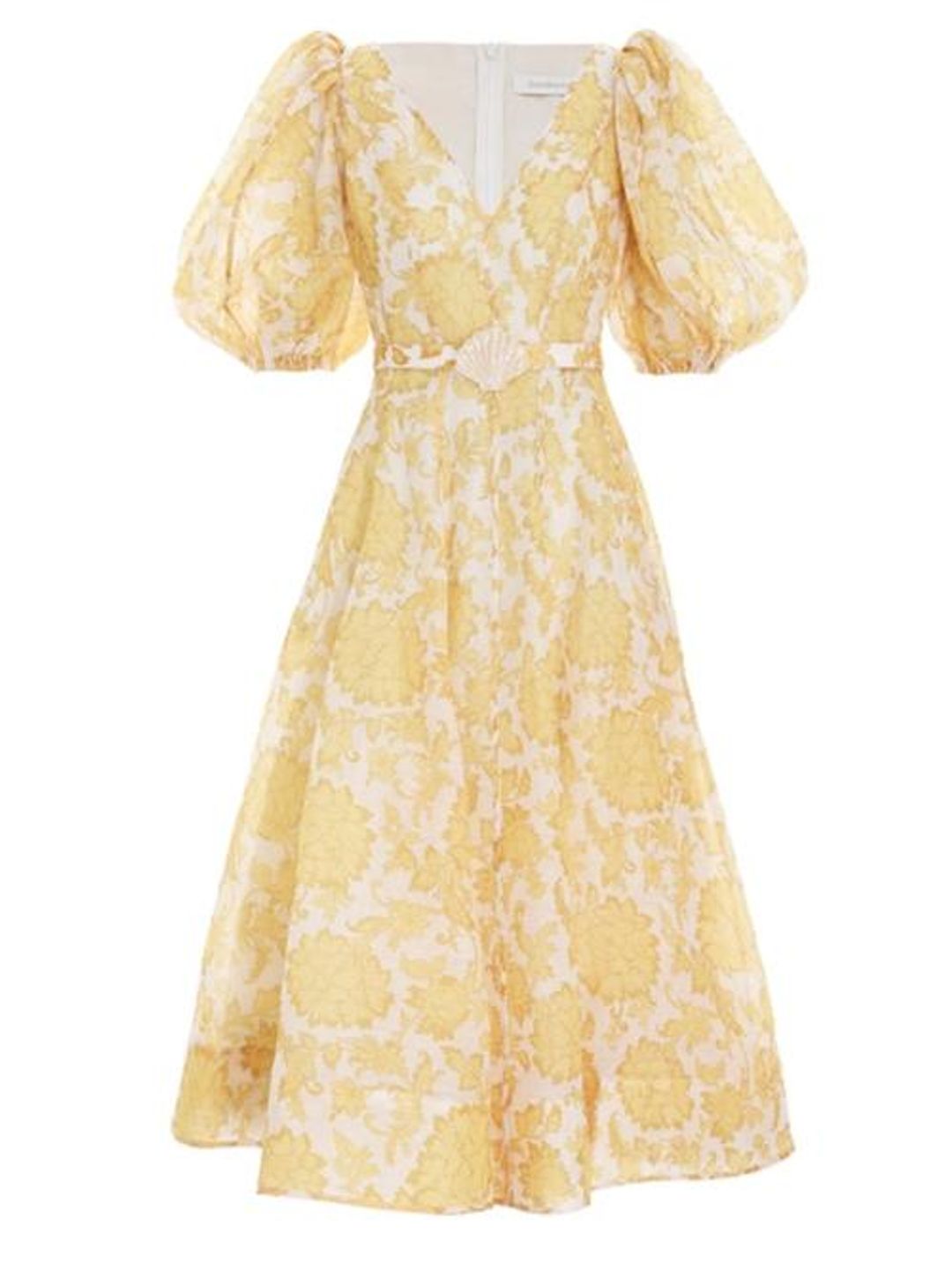 Zimmermann Postcard Puff Sleeve Midi for rent on The Volte - main image