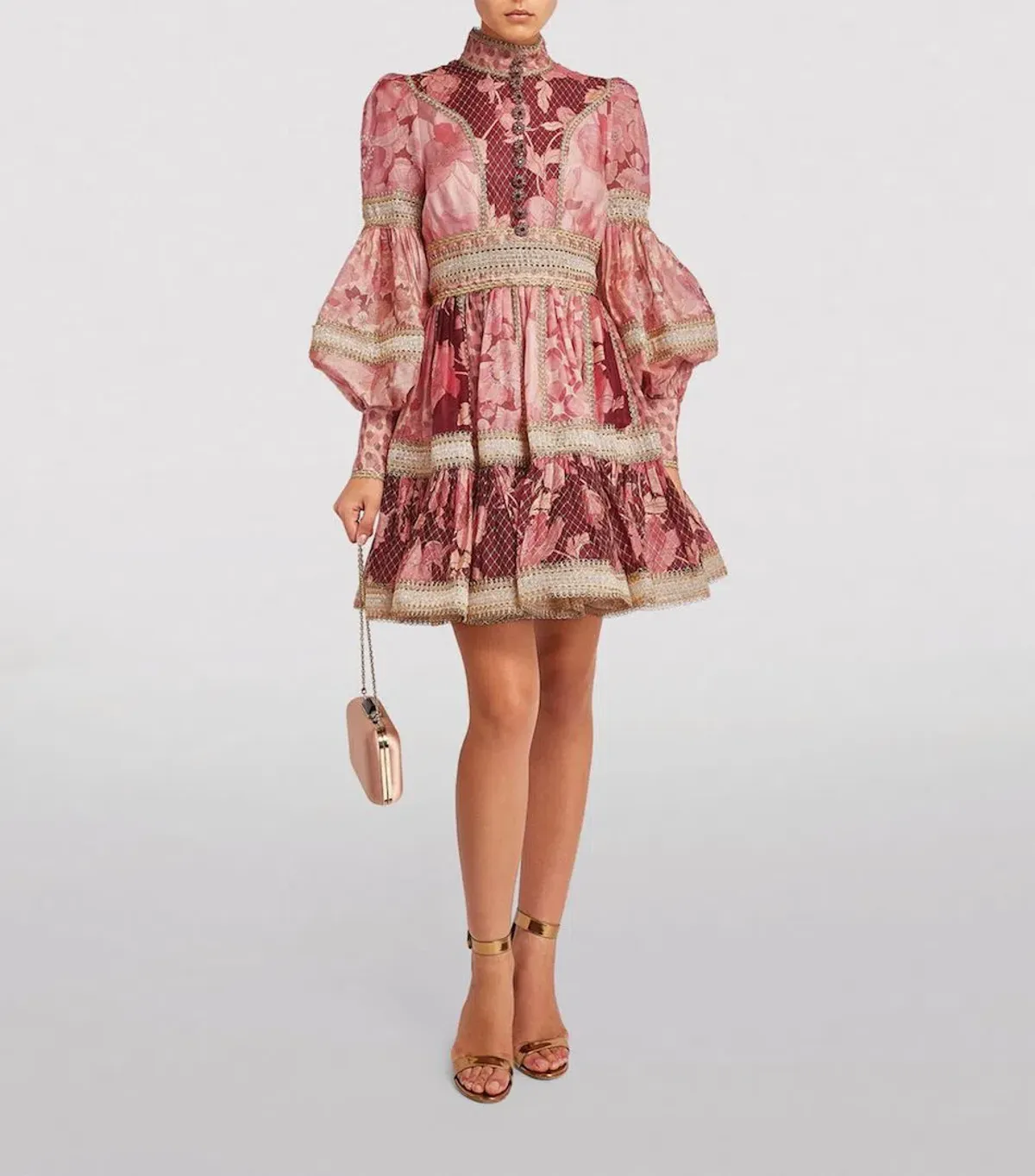 Zimmermann Concert Spliced Trim Dress Pink Size 1 / Au 10 for rent on The Volte - main image