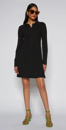 Scanlan Theodore  Pleated Rib Mini Dress Black Size XS / Au 6 for rent on The Volte - image 4