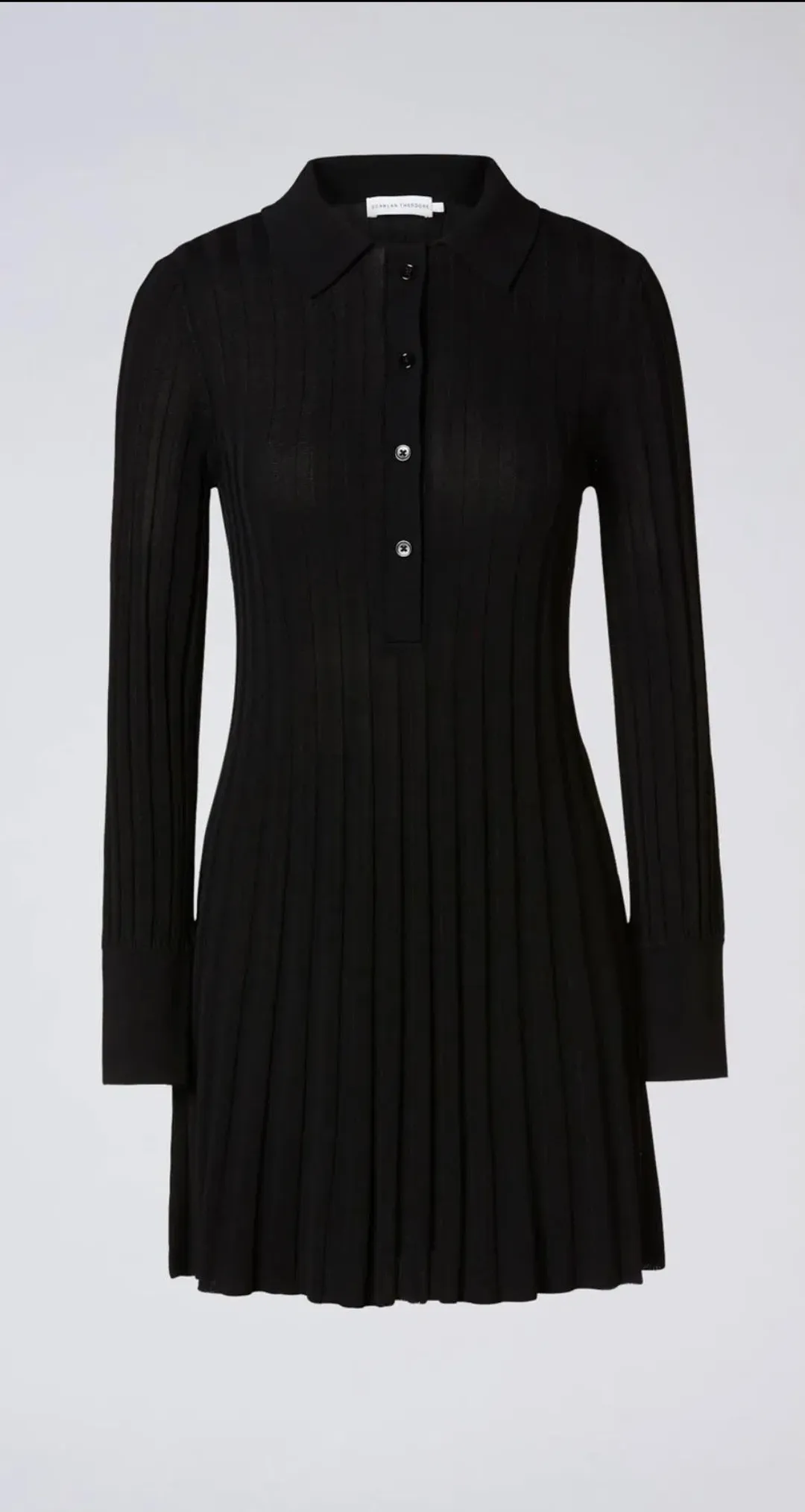 Scanlan Theodore  Pleated Rib Mini Dress Black Size XS / Au 6 for rent on The Volte - main image