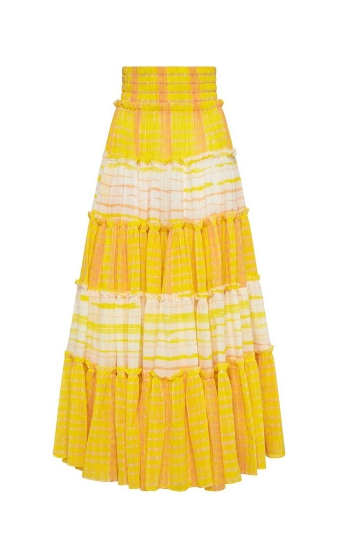 Aje Wilderness Tiered Cotton Maxi Skirt Size 8  for rent on The Volte - main image