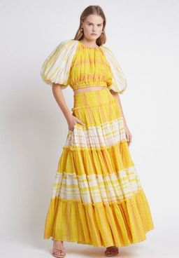 Aje Wilderness Tiered Cotton Maxi Skirt Size 8  for rent on The Volte - image 2