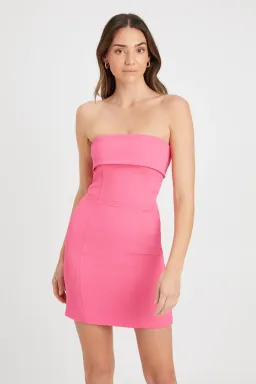 Kookai Oyster Strapless Mini Dress Pink Size 10  for rent on The Volte - image 2