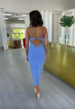 Bec and Bridge Noa Midi Dress Blue Size AU 6 for rent on The Volte - image 4