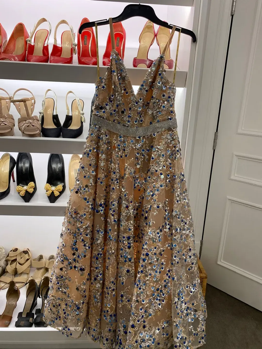 Bronx and Banco Midnight Silver Gown Midi- Small for rent on The Volte - main image