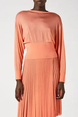 Scanlan Theodore Gloss Knit Sweater and Pleated Skirt Set Orange Size 6 for rent on The Volte - image 4