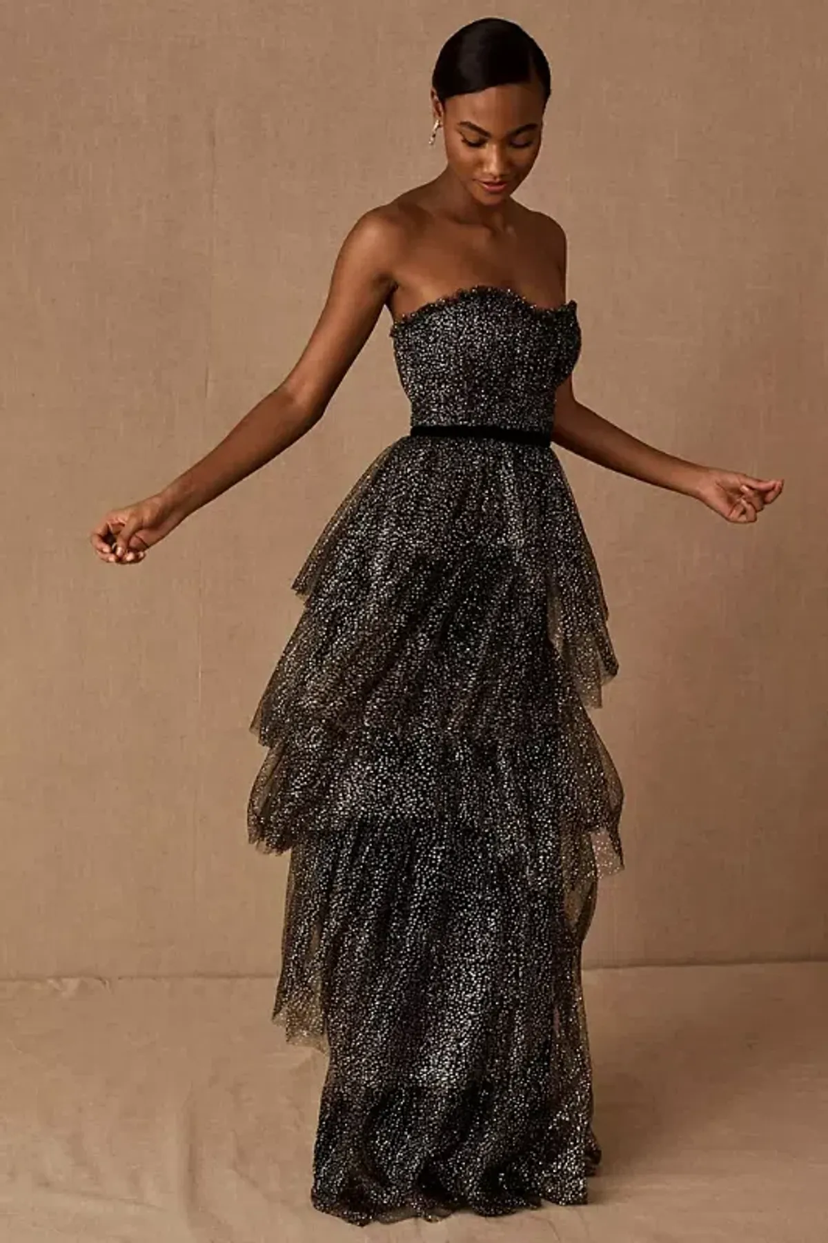 Marchesa Notte Calixta Dress Black Size AU 8 for rent on The Volte - main image