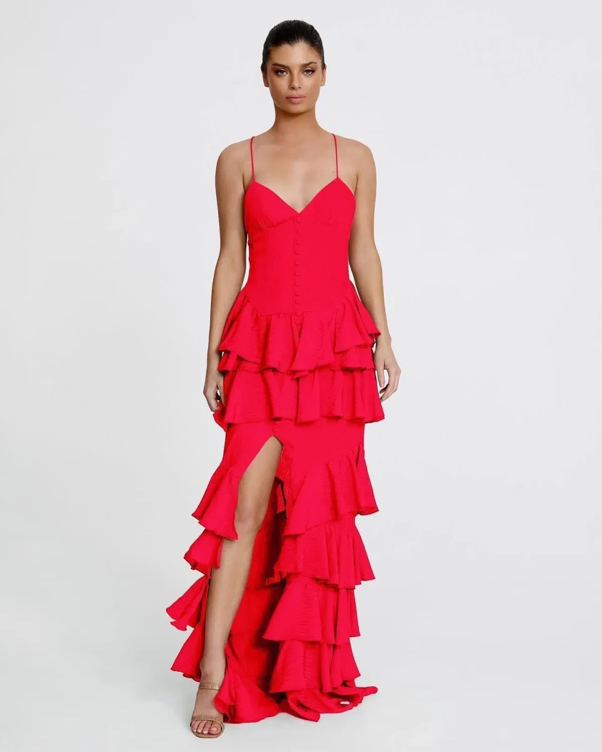 Derma Department Barcelona Maxi Dress Red Size 12 for rent on The Volte - main image