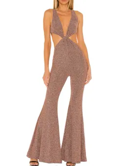 Natalie Rolt Nadia Jumpsuit - Metallic Bronze for rent on The Volte - image 1