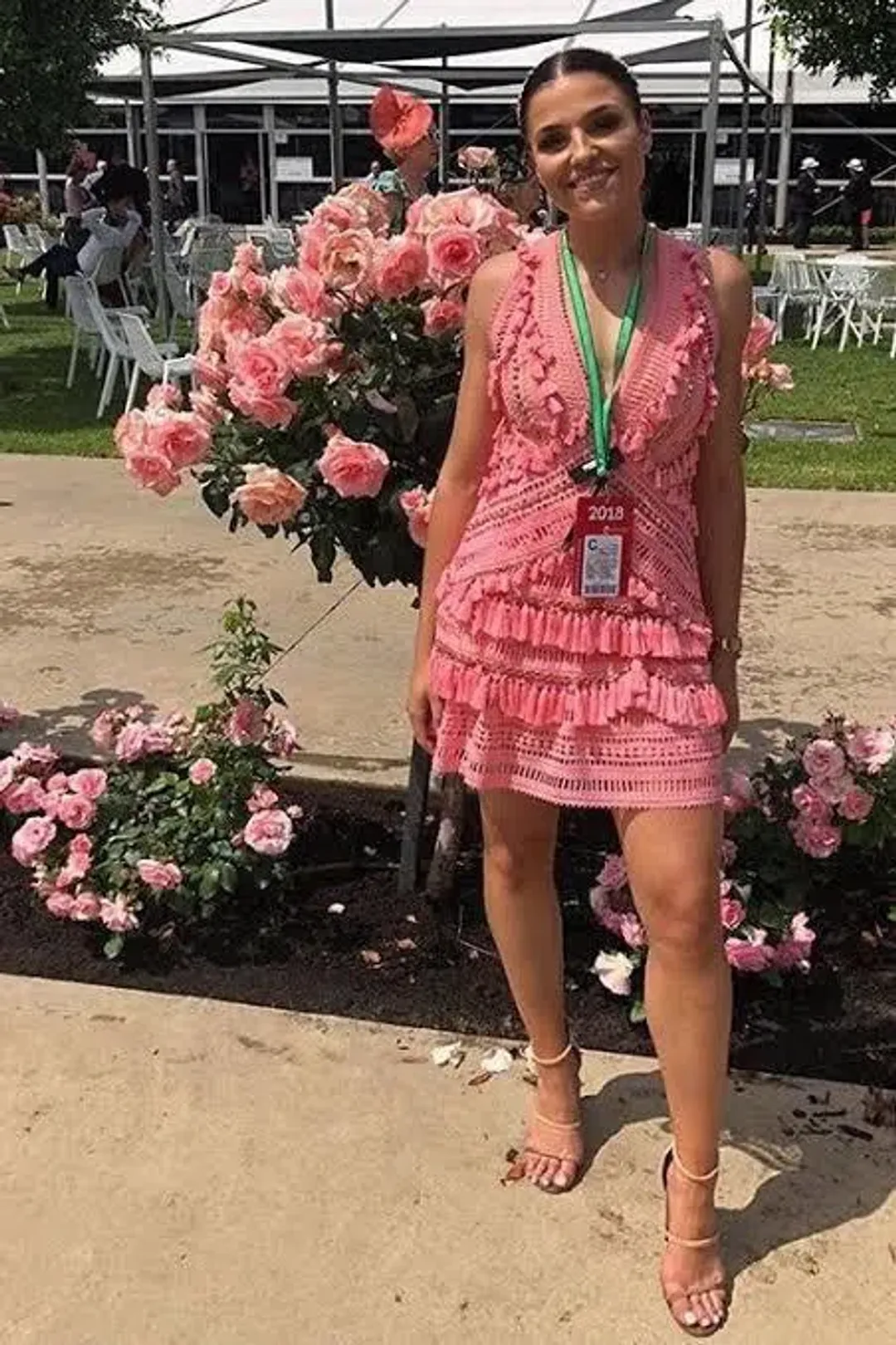 Thurley Foxtrot Mini Dress Flamingo Pink Size 10  for rent on The Volte - main image