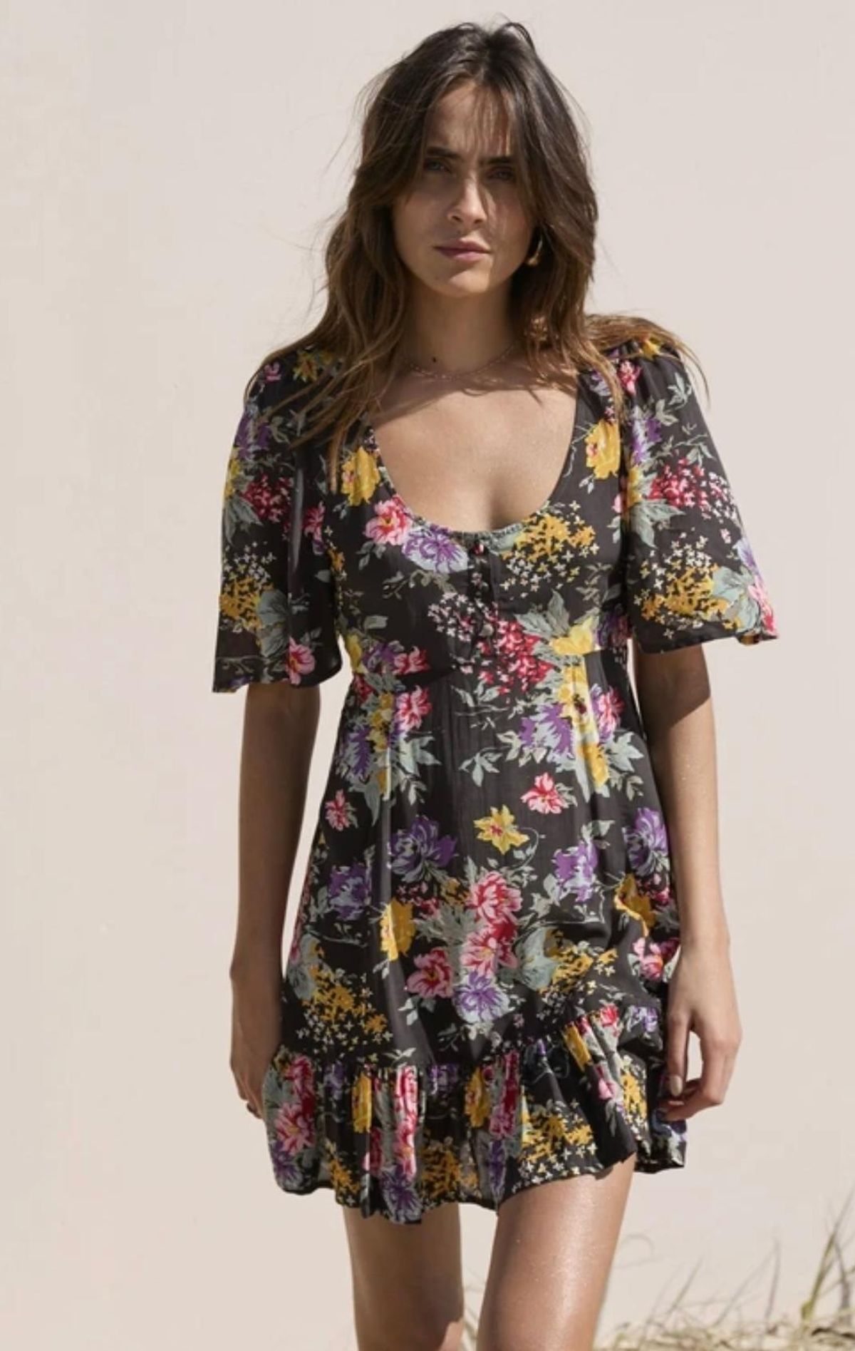 Auguste the Label Odette Jean Mini Dress Print Size S for rent on The Volte - main image