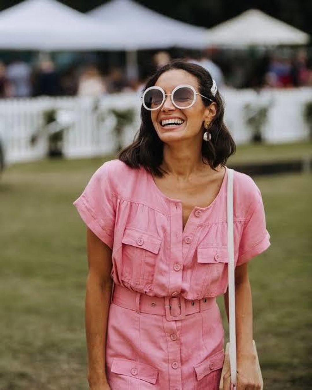 Steele Geneva Detailed Button Up Dress Pink Size L for rent on The Volte - main image