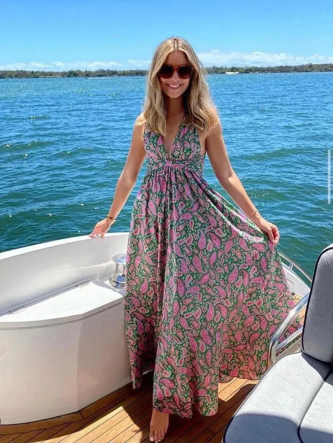 Scanlan Theodore Cotton Paisley Halter Dress Print Size 6 for rent on The Volte - main image