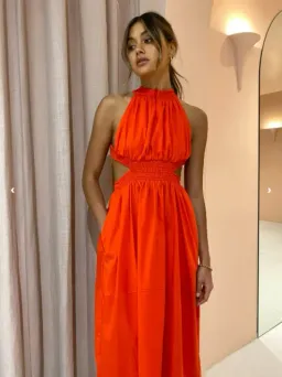 Camilla and Marc Pollina Sleeveless Midi Dress Red Size 8 for rent on The Volte - image 3