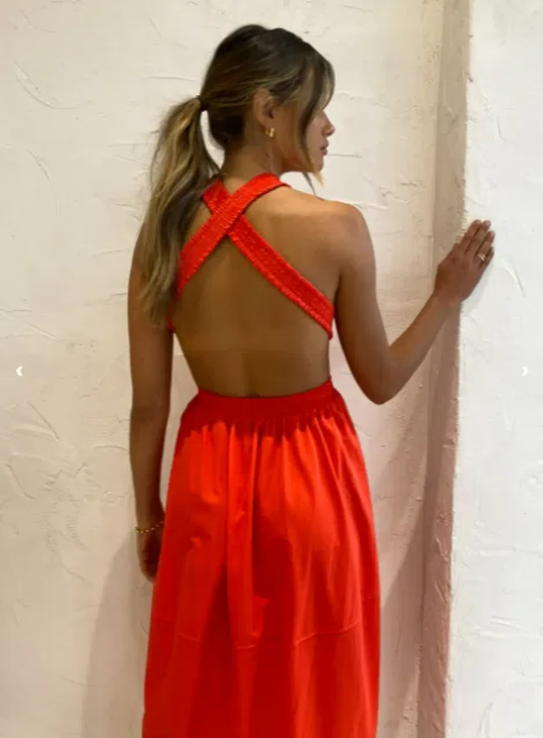 Camilla and Marc Pollina Sleeveless Midi Dress Red Size 8 for rent on The Volte - main image