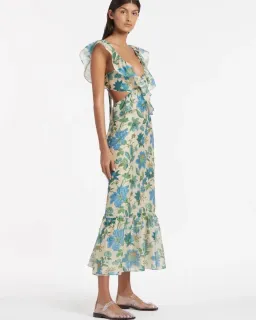 Sir the Label Celia Frill Midi Dress Floral Print Size 0 for rent on The Volte - image 2