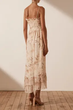 Shona Joy Shirred Midi Dress Print Size 8 for rent on The Volte - image 5