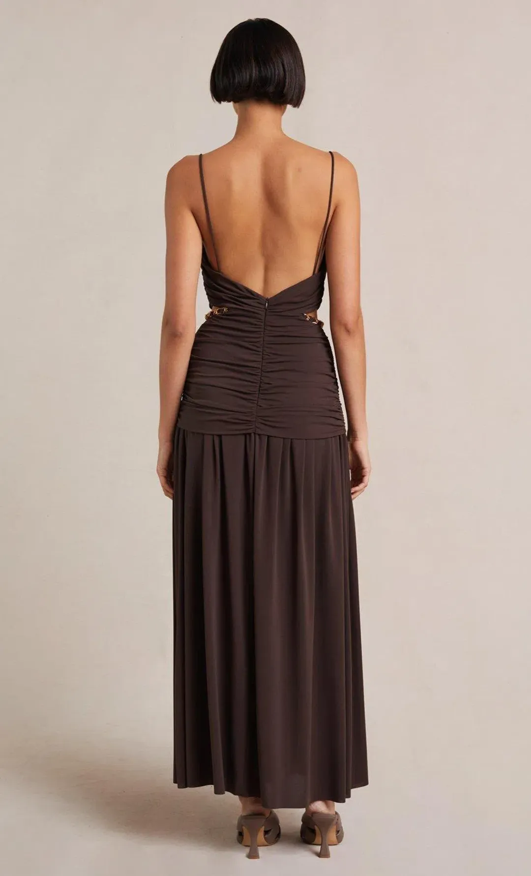 Bec & Bridge Joelene Maxi Dress Brown Size XS for rent on The Volte - main image