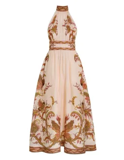 Zimmerman Cassia Halter Bow Midi Dress Print Size 6-8 for rent on The Volte - image 5