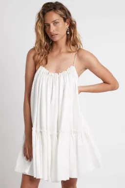 Aje Midsummer Swing Mini Dress Ivory for rent on The Volte - image 3