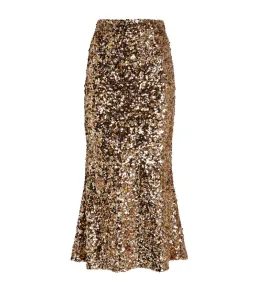 Shona Joy Faye Sequin Skirt Gold Size 8  for rent on The Volte - image 3