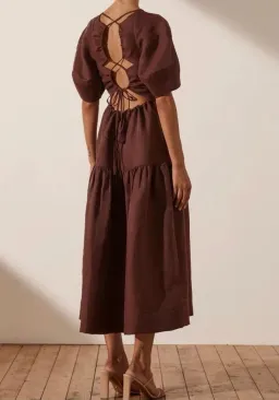 Shona Joy Open Back Midi Dress for rent on The Volte - image 5