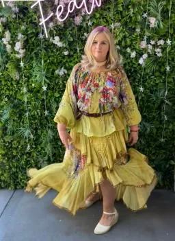 Camilla Among the Gumtrees Off Shoulder Halter Top and Maxi Skirt With Double Frill Set Print Size L  for rent on The Volte - image 9