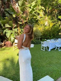 Ambrose Open Back Gown Ivory  for rent on The Volte - image 5