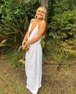 Natalie Rolt white linen dress for rent on The Volte - image 3